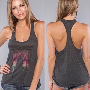 Wildfox Light Feather Baggy Boy Tank in Gray Size Small